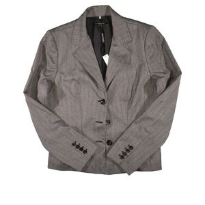 NWT Elie Tahari Grey Pinstripe Blazer Jacket Size 12